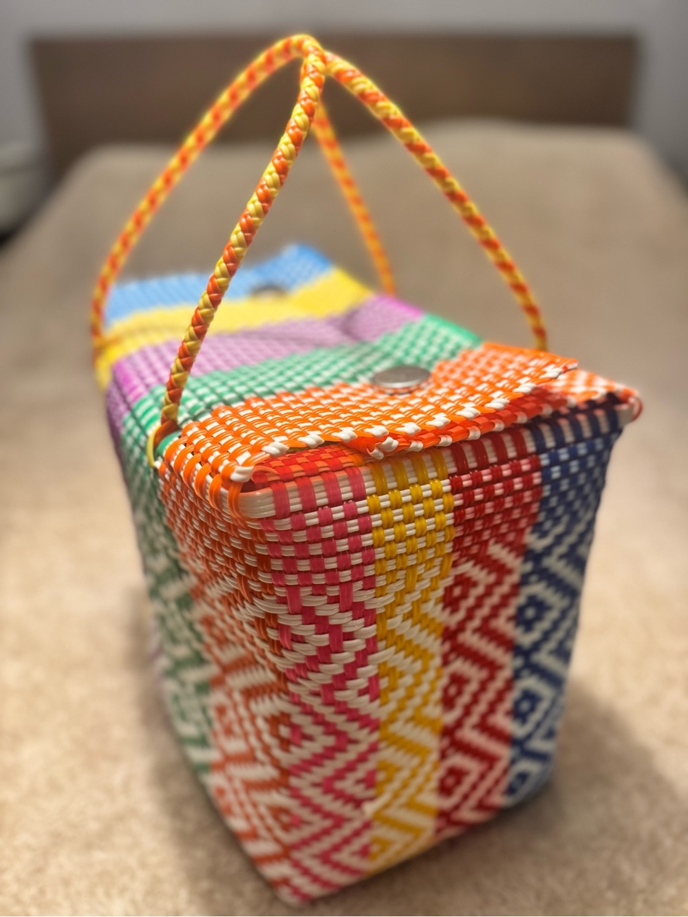 Rainbow Stripe
Handwoven Picnic Tote bag